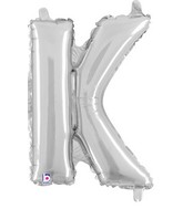 14" Airfill Only (self sealing) Megaloon Jr. Shape K Silver Balloon