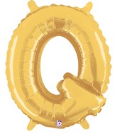 14" Airfill Only (Self Sealing) Megaloon Jr. Shape Q Gold Balloon