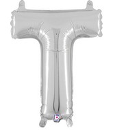 14" Airfill Only (Self Sealing) Megaloon Jr. Shape T Silver Balloon