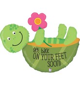 40" Foil Shape Back on Your Feet Turtle Balloon