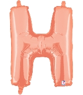 14" Airfill Only (self sealing) Megaloon Jr. Letter H Rose Gold Balloon