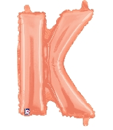 14" Airfill Only (Self Sealing) Megaloon Jr. Leter K Rose Gold Balloon