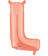 14" Airfill Only (self sealing) Megaloon Jr. Letter L Rose Gold Balloon