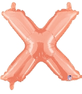 14" Airfill Only (Self Sealing) Megaloon Jr. Letter X Rose Gold Balloon