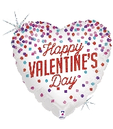 18" Holographic Balloon Glittering Valentine Confetti