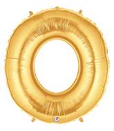 7" Airfill (requires heat sealing) Megaloon Jr. Number Balloon 0 Gold