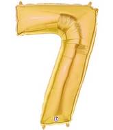 7" Airfill (requires heat sealing) Megaloon Jr. Number Balloon 7 Gold