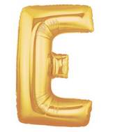 7" Airfill Only (requires heat sealing) Megaloon Jr. Letter Balloons E Gold