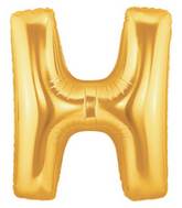 7" Airfill (requires heat sealing) Megaloon Jr. Letter Balloons H Gold