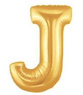 7" Airfill Only (requires heat sealing) Megaloon Jr. Letter Balloons J Gold