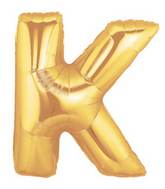7" Airfill Only (requires heat sealing) Megaloon Jr. Letter Balloons K Gold