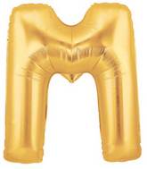 7" Airfill (requires heat sealing) Megaloon Jr. Letter Balloons M Gold
