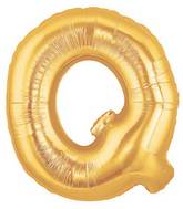 7" Airfill Only (requires heat sealing) Megaloon Jr. Letter Balloons Q Gold