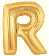 7" Airfill Only (requires heat sealing) Megaloon Jr. Letter Balloons R Gold