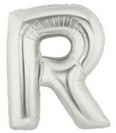 7" Airfill Only (requires heat sealing) Megaloon Jr. Letter Balloons R Silver