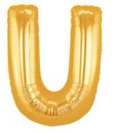 7" Airfill Only (requires heat sealing) Megaloon Jr. Letter Balloons U Gold