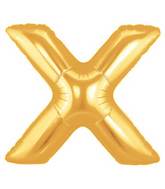 7" Airfill Only (requires heat sealing) Megaloon Jr. Letter Balloons X Gold