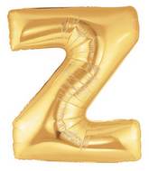 7" Airfill Only (requires heat sealing) Megaloon Jr. Letter Balloons Z Gold