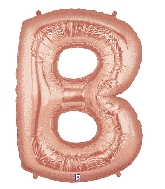 40" Foil Shape Megaloon Balloon Letter B Rose Gold