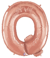 40" Foil Shape Megaloon Balloon Letter Q Rose Gold