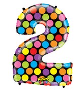 40" Mighty Bright Shape Polybagged Number 2 Balloon