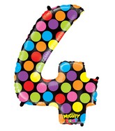 40" Mighty Bright Shape Polybagged Number 4 Balloon