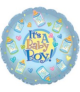9" Baby Boy Bottles Self Sealing Valve Foil Balloon