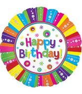 24" Happy B-Day Bubbles Foil Balloon