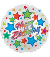 24" Happy B-Day Stars Foil Balloon