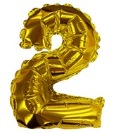8" Gold #2 Shape Self Sealing Valve Foil Balloon