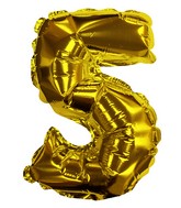 8" Gold #5 Shape Self Sealing Valve Foil Balloon