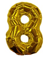 8" Airfill Only Gold #8 Shape Self Sealing Valve Foil Balloon