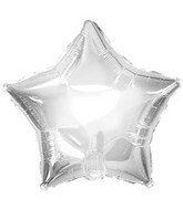 7" Airfill Only Silver Star Self Sealing Valve Foil Balloon