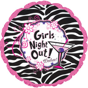 17" Girls Night Out Woohoo! Balloon Packaged