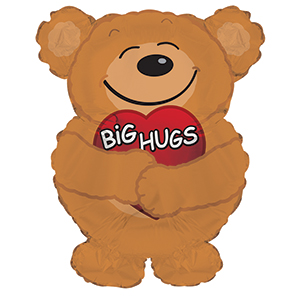Get Well Bear Hug Heart-Shaped Mylar Balloon