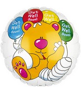 18" Get Well Soon Bear Balloon