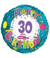 18" Happy 30 Birthday Streamers