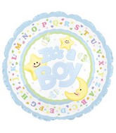 18" It's a Baby Boy Star and Moon Balloon