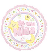 18" "Es Una Nina Baby" Girl Balloon (Spanish)