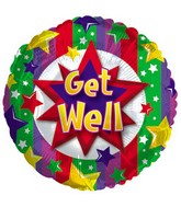 18" Get Well Colorful Burst Balloon