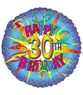 18" Happy Birthday 30th Burst Balloon