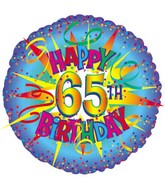 18" Happy Birthday 65th Burst