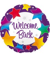 17" Welcome Back Rainbow Stars Packaged Balloon