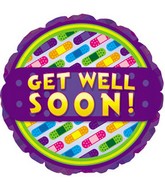 18" Get Well Soon Bandages Balloon