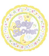 9" Airfill Only Baby Shower Moon & Stars Balloon