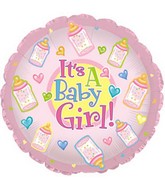 9" Airfill Only Baby Girl Bottles Balloon