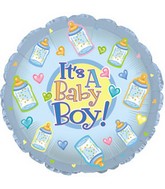 9" Airfill Only Baby Boy Bottles Balloon