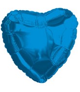 9" Airfill Only Blue Heart Foil Balloon