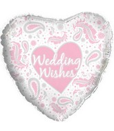17" Wedding Wishes Paisley Pink Packaged Balloon