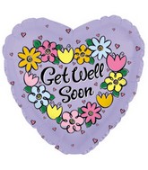 9" Airfill Only Get Well Daisies & Tulips Balloon